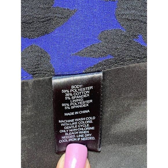 Express‎ Blue Black A Line Mini Skirt Sz 4 - Picture 5 of 9